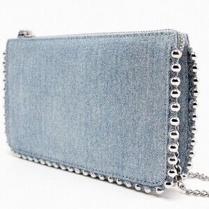 Zara Denim Chain Studded Crossbody